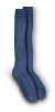 Postal Blue Over Calf Socks with Navy Stripes