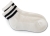 Heavy Cushioned White Quarter Sock - 2 Navy Stripes