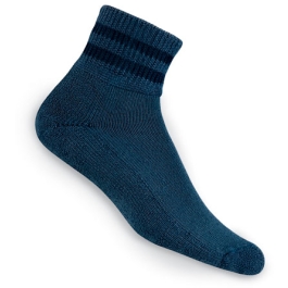 Blue Mini Crew Postal Sock with Blue Stripes